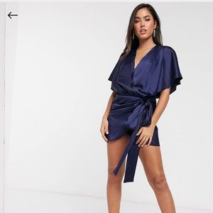 ASOS wrap kimono mini dress with tie waist - size 10 - new condition